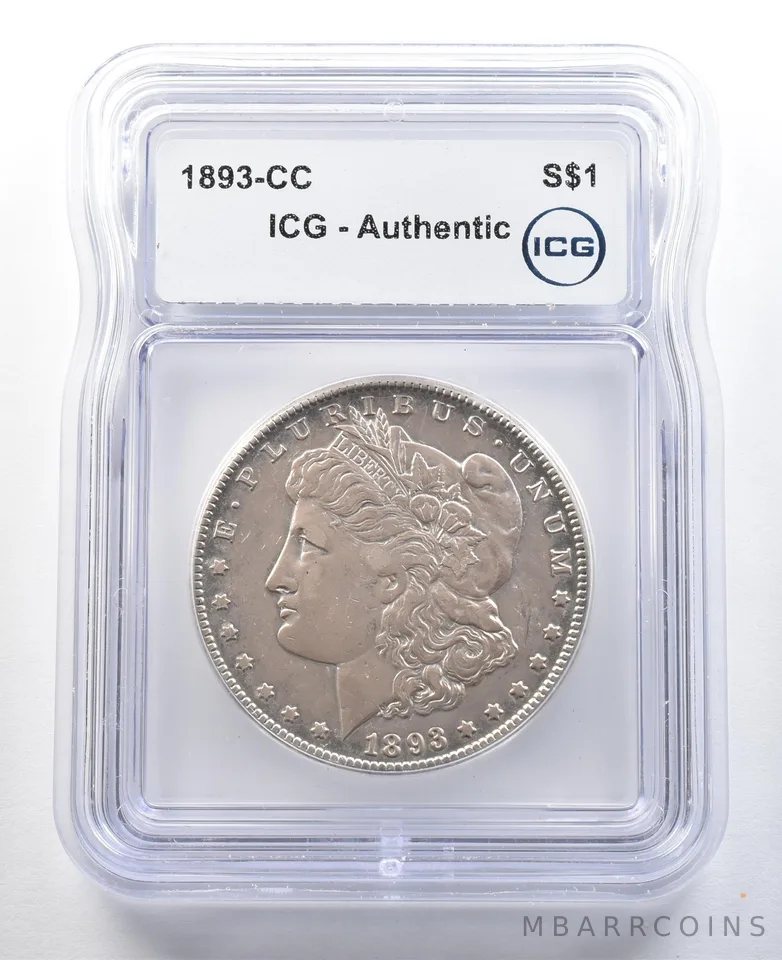 1893-CC Morgan Silver Dollar Authentic ICG *3333