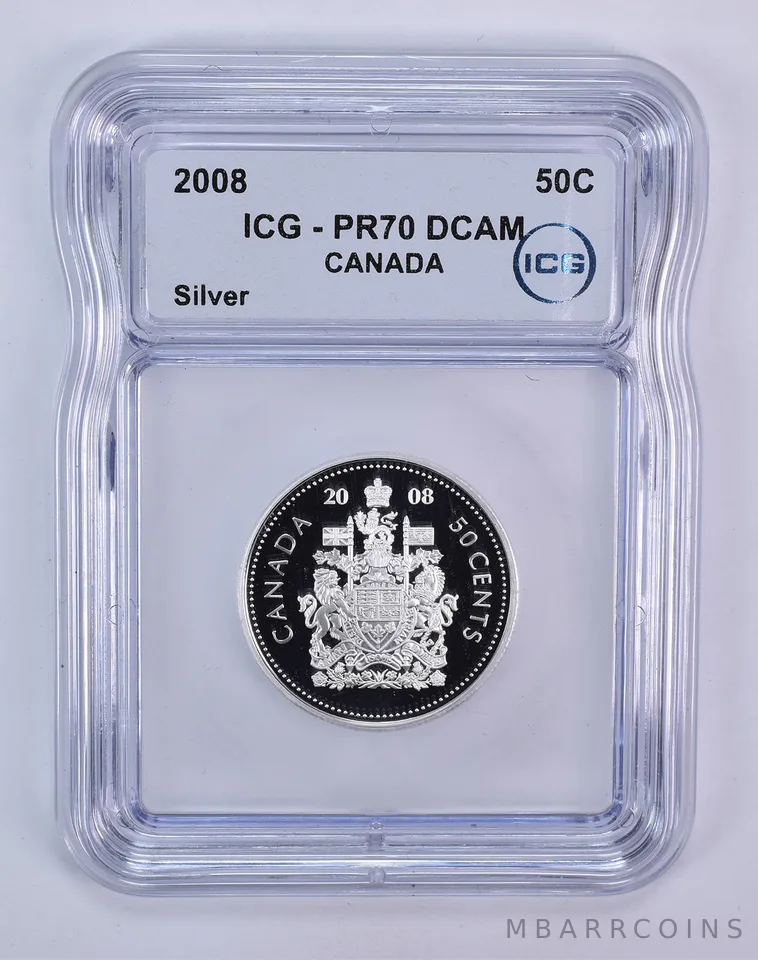 2008 Canada 50 Cents Silver PR70 DCAM ICG