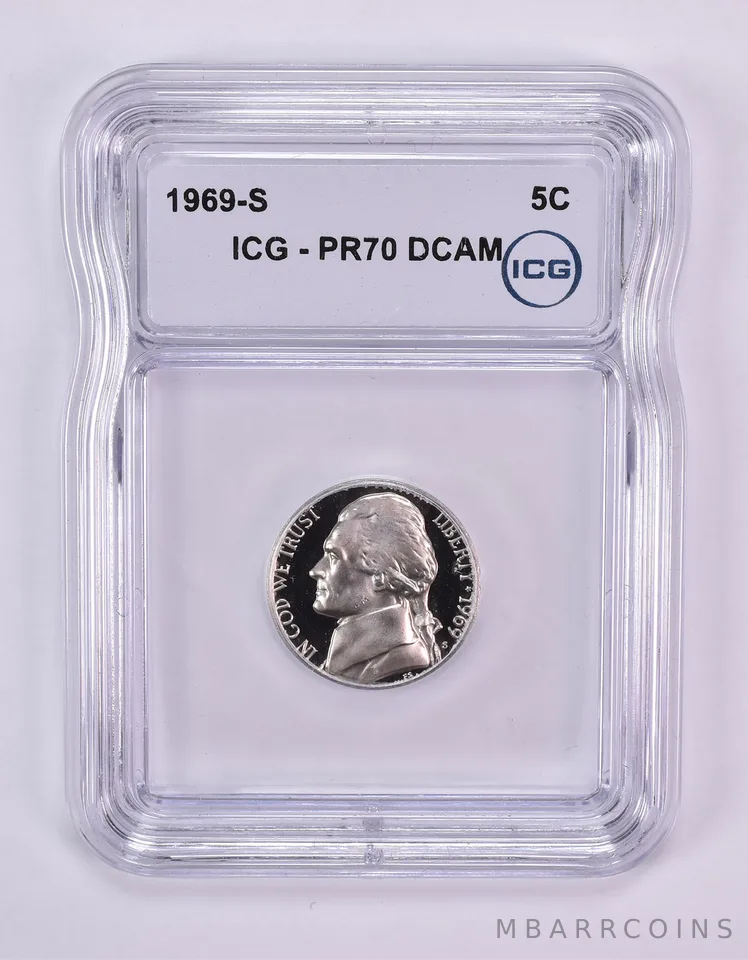 1969-S Jefferson Nickel PR70 DCAM ICG