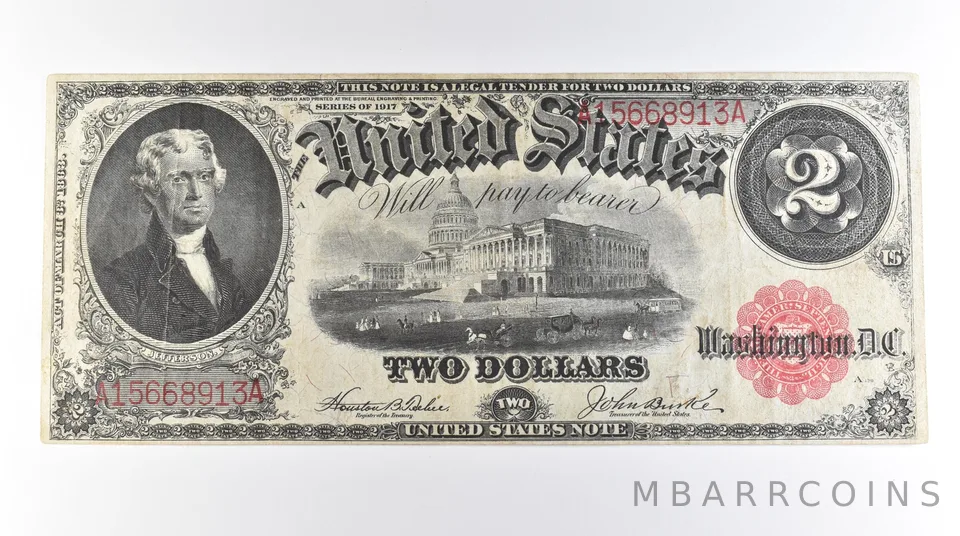 1917 $2 Legal Tender Large Note Red Seal FR#57 *0573