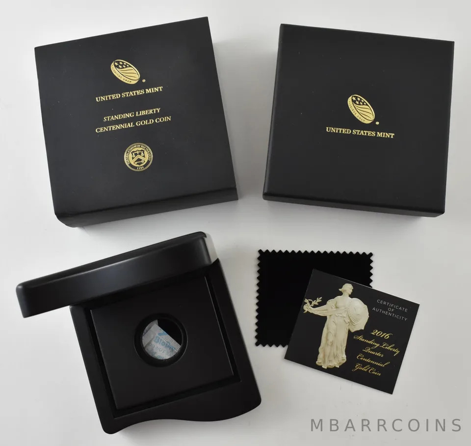 OGP 2016-W 25c GOLD Standing Liberty Centennial  BOX & COA - NO COIN