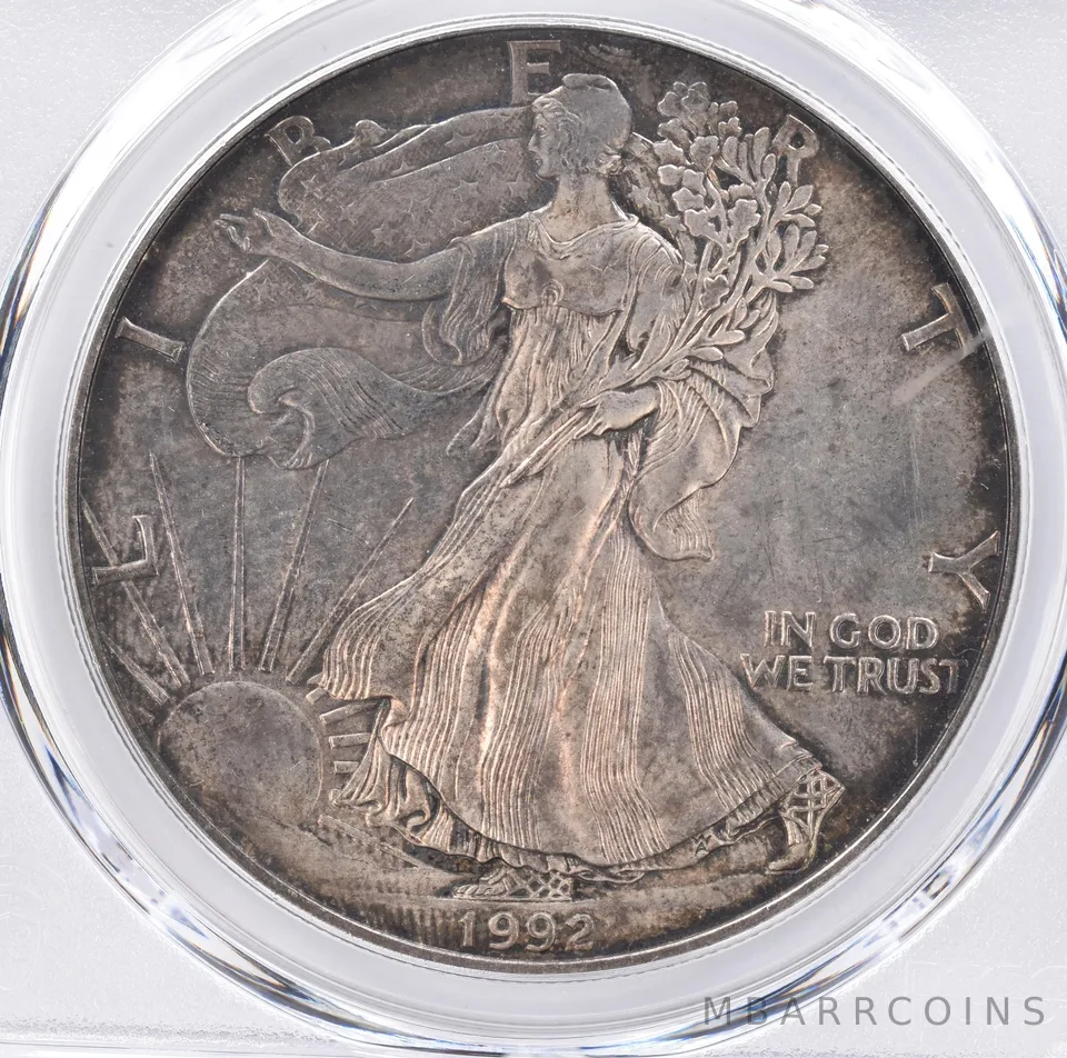 1992 American Silver Eagle MS66 PCGS Beautiful Tone *1430