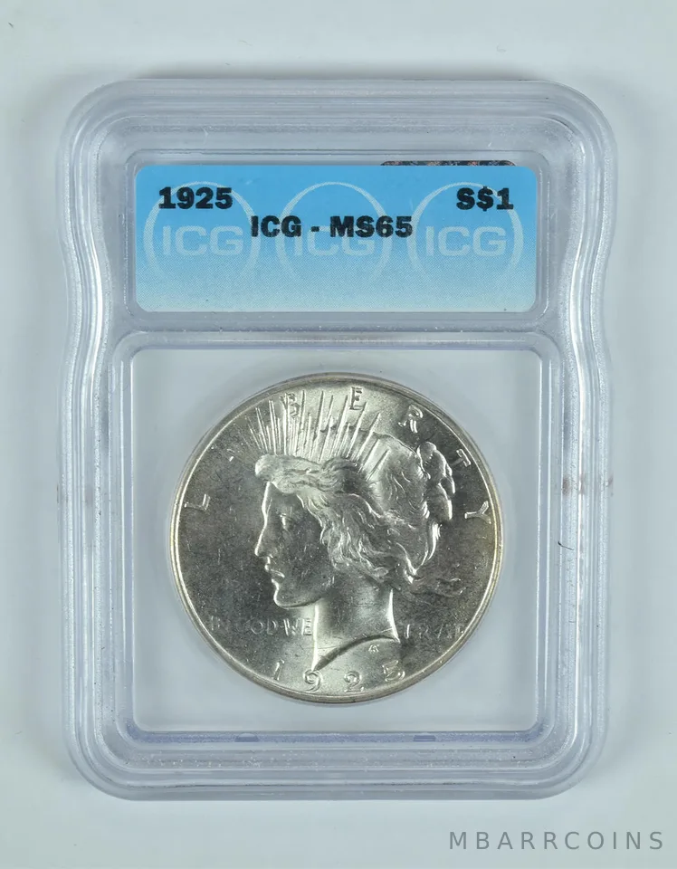 1925 Peace Silver Dollar MS65 ICG