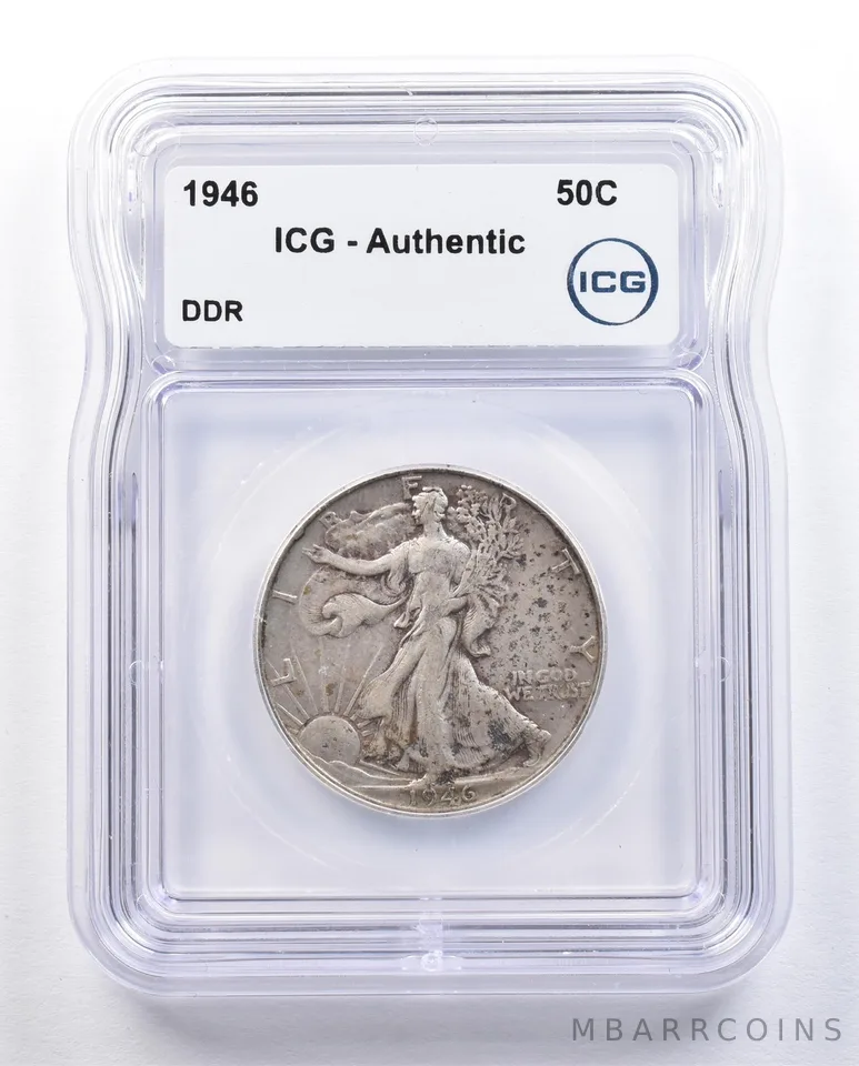 1946 Walking Liberty Half Dollar DDR Authentic ICG *1655