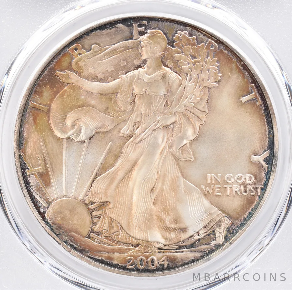 2004 American Silver Eagle MS63 PCGS Beautiful Tone *1510
