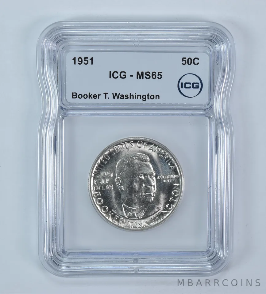 1951 Booker T Washington Commemorative Half Dollar MS65 ICG
