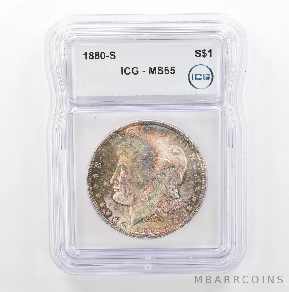 1880-S Morgan Silver Dollar MS65 ICG Beautiful Tone *5371