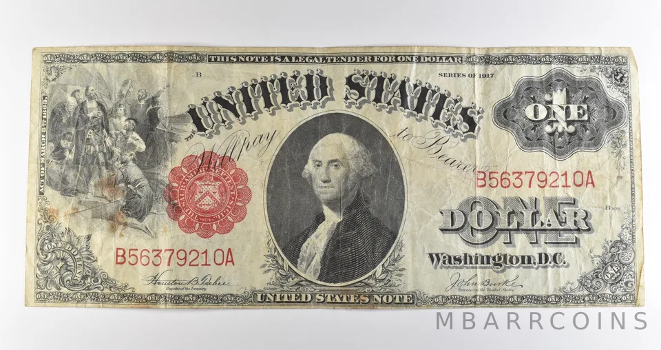1917 $1 Legal Tender Large Note Red Seal *3554