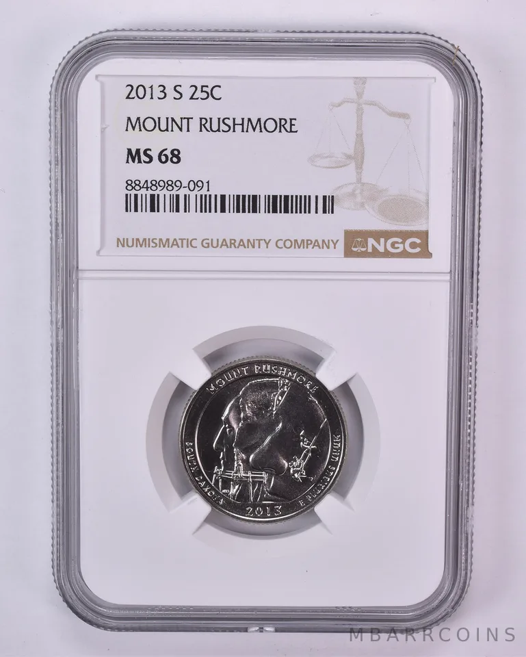 2013-S Washington Quarter ATB Mount Rushmore MS68 NGC
