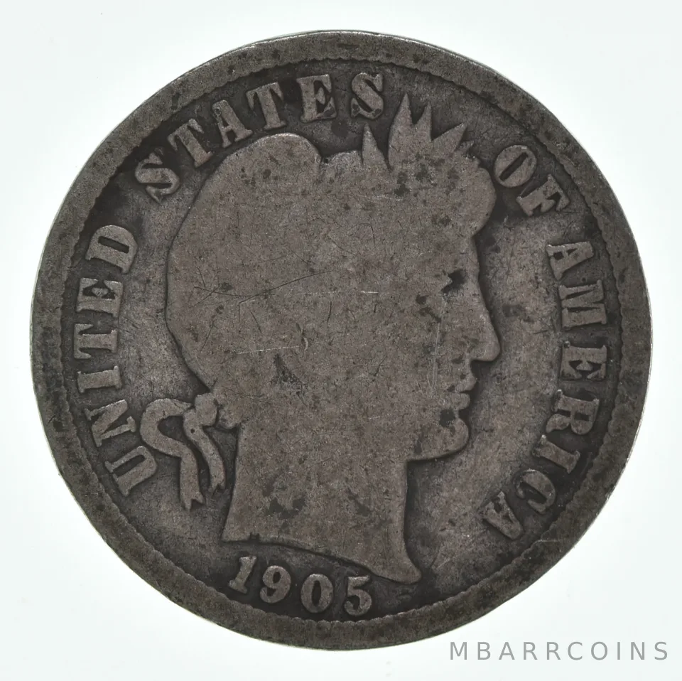 1905-O Barber Dime 90% Silver Average Circ