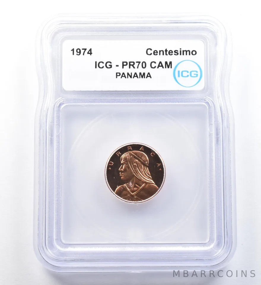 1974 Panama Centesimo PR70 CAM ICG a1127