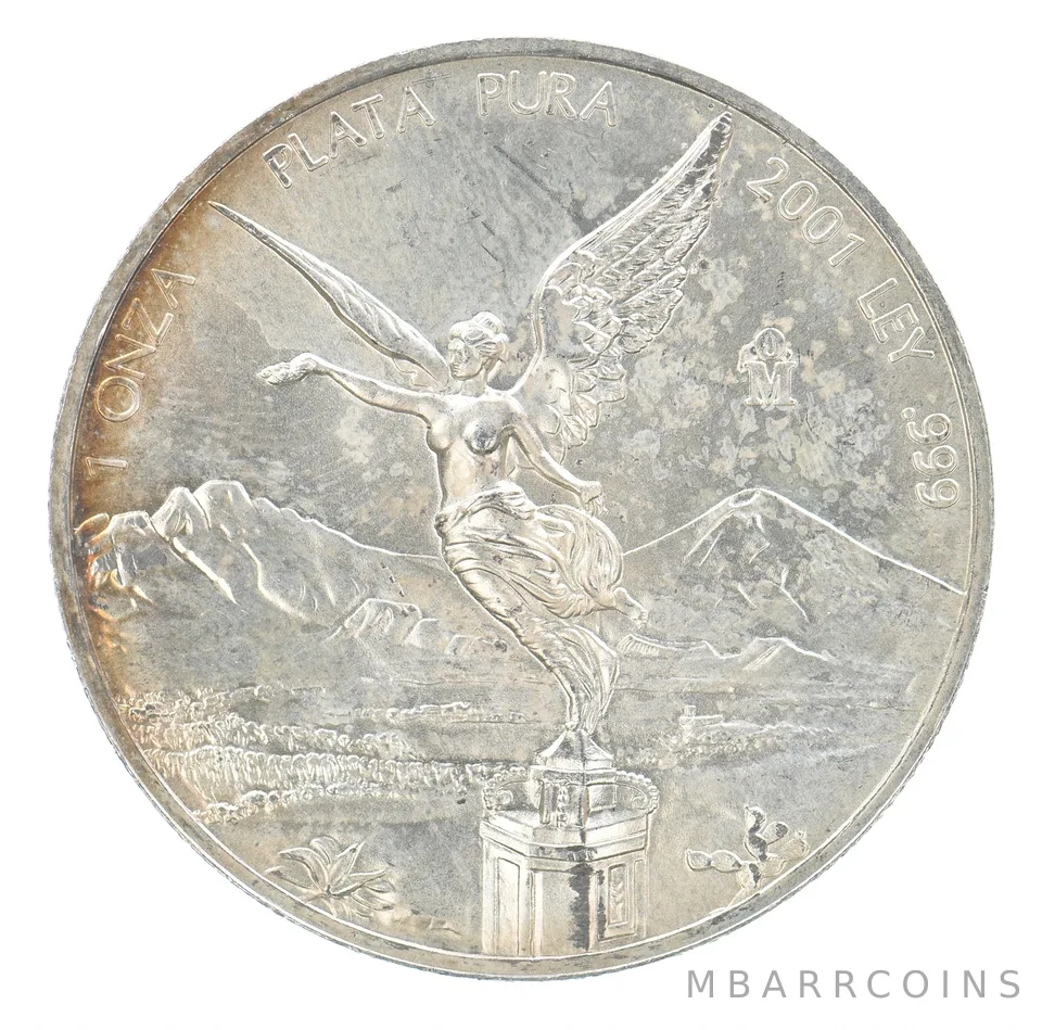 2001 Mo Mexico 1 Onza Silver Libertad Peripheral Tone *6276