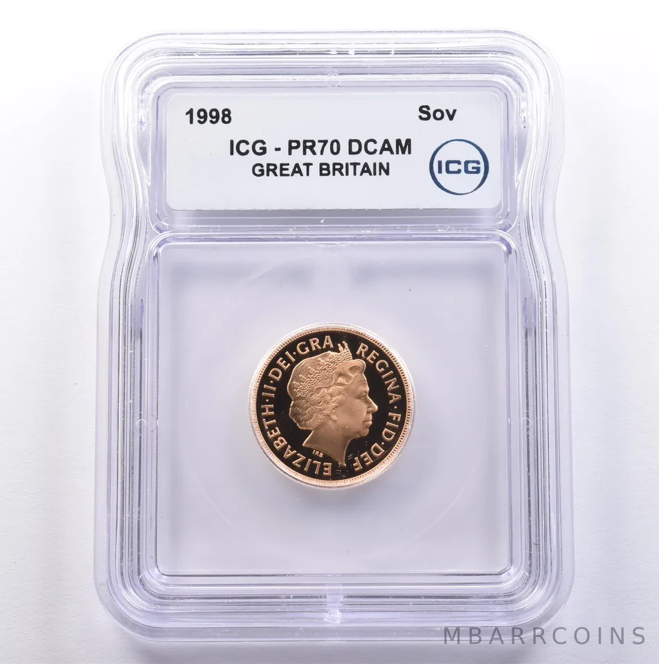 1998 Great Britain Gold Sovereign PR70 DCAM ICG a9126