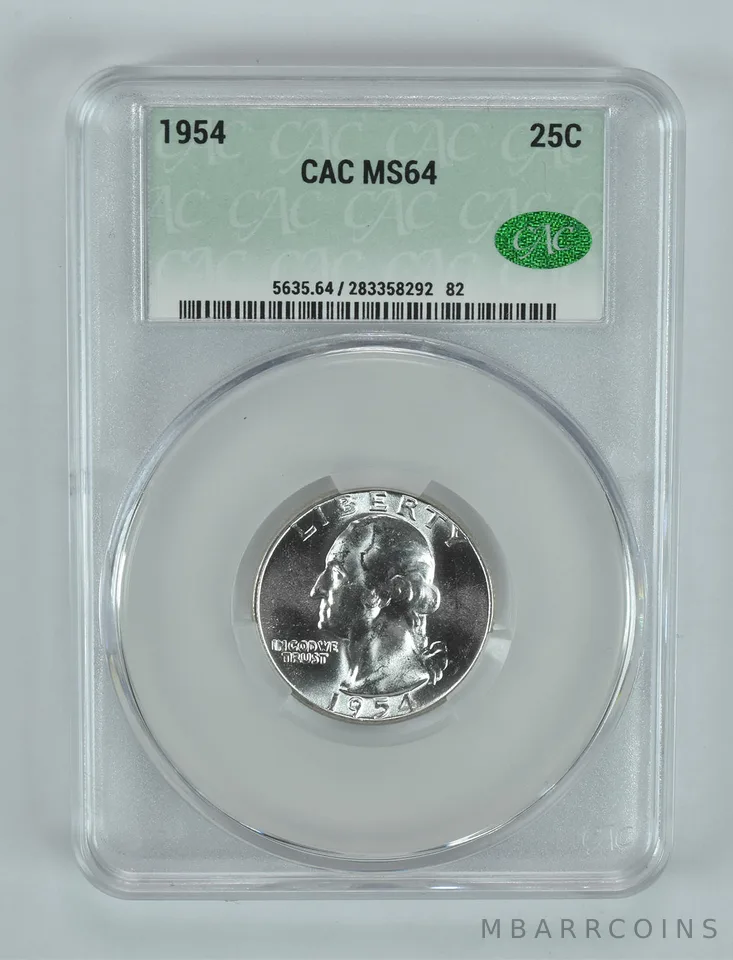 1954 Washington Quarter MS64 CAC CACg
