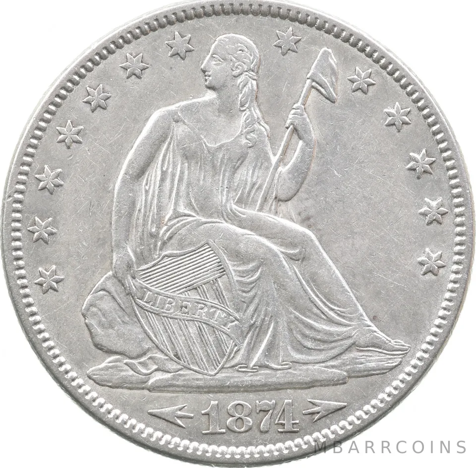 1874 Seated Liberty Half Dollar Arrows *5547