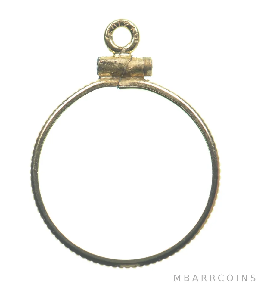 12k 0.6 Gram Gold Filled 15.5mm Coin Bezel Pendant Frame Edge *4936