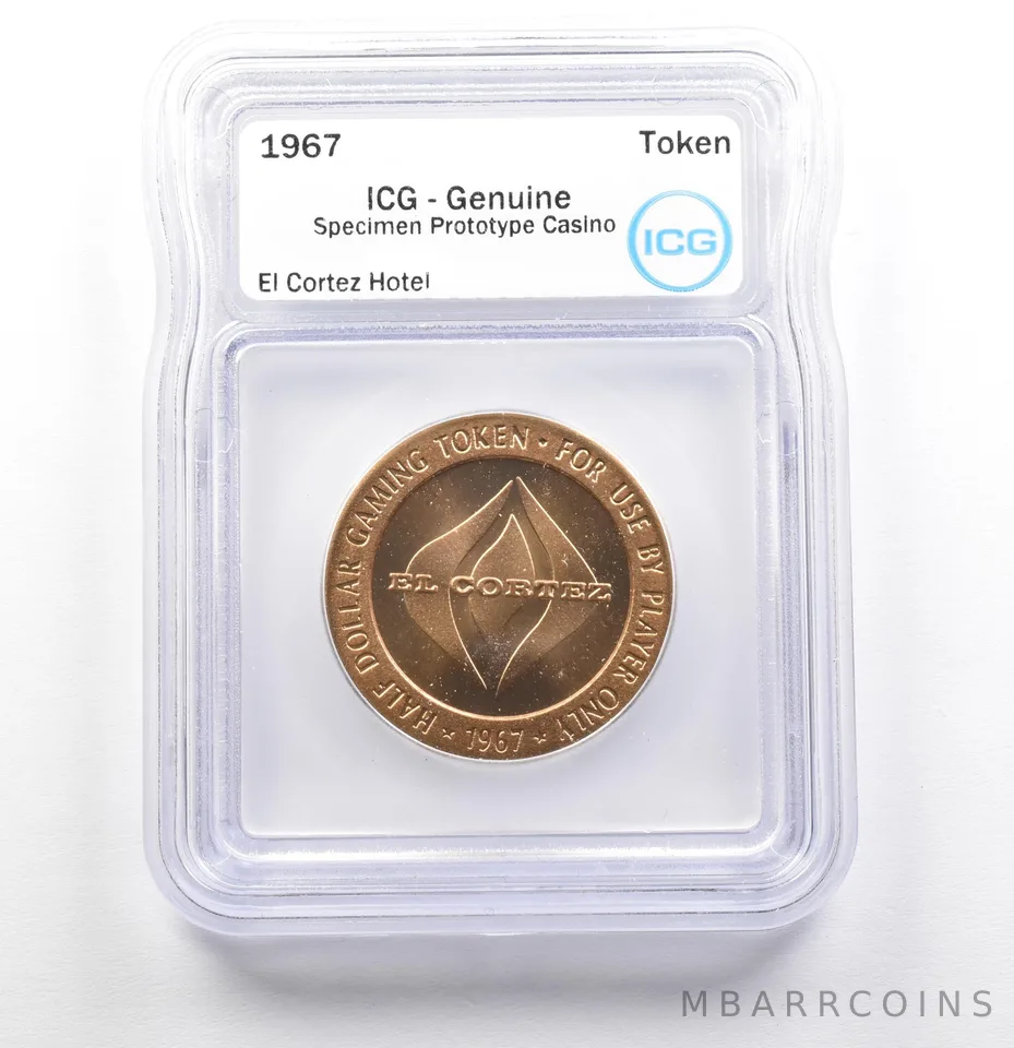 1967 Casino Token El Cortez Hotel Half Dollar Specimen Prototype ICG *0577