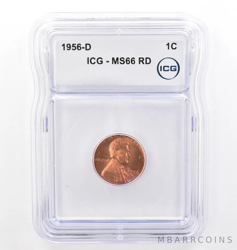 1956-D Lincoln Wheat Cent MS66 RD ICG Beautiful Tone *7723