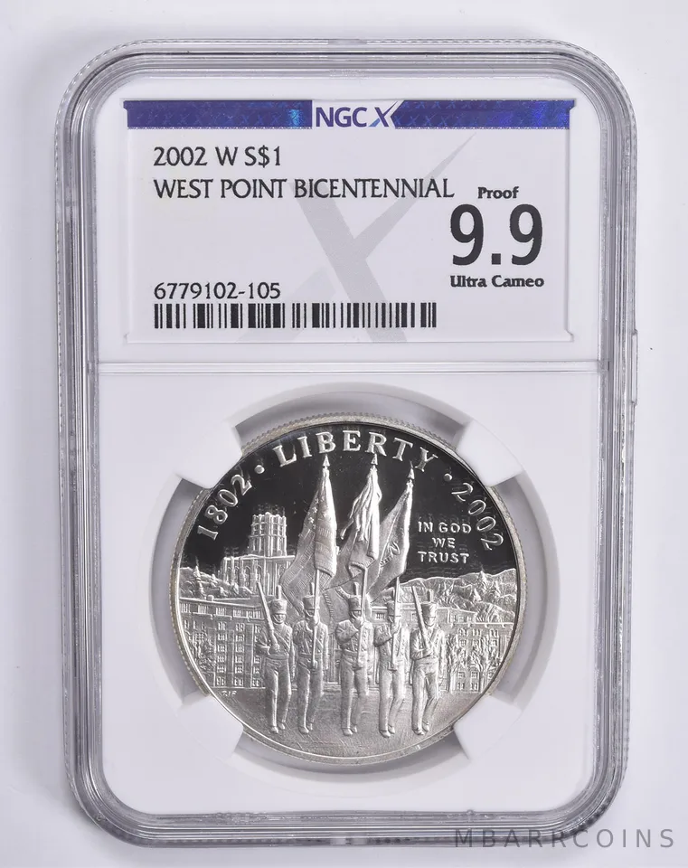2002-W West Point Commemorative Dollar Proof 9.9 UCAM NGC X NGCX