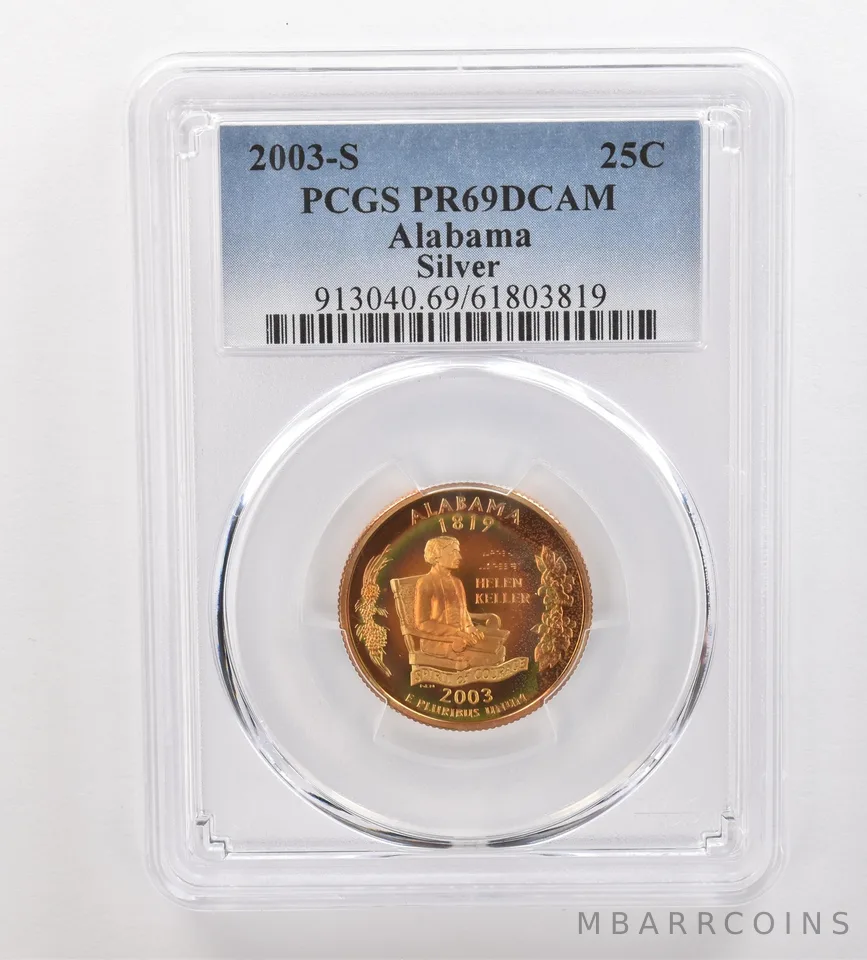 2003-S Washington State Quarter Alabama Silver PR69 DCAM PCGS Nice Tone *3266