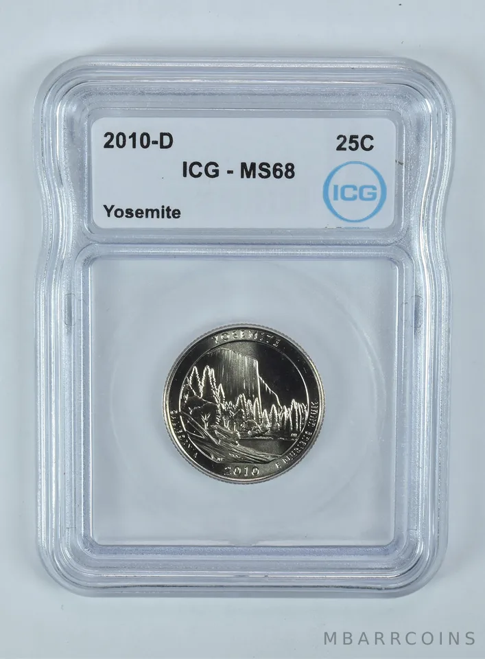 2010-D Washington Quarter ATB Yosemite MS68 ICG