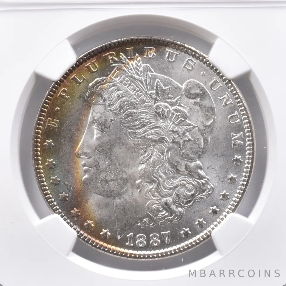 1887 Morgan Silver Dollar MS63 NGC Beautiful Tone *2409