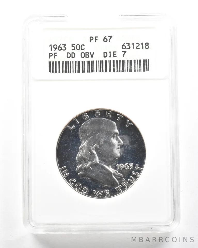 1963 Franklin Half Dollar DDO Die 7 PF67 ANACS *2069
