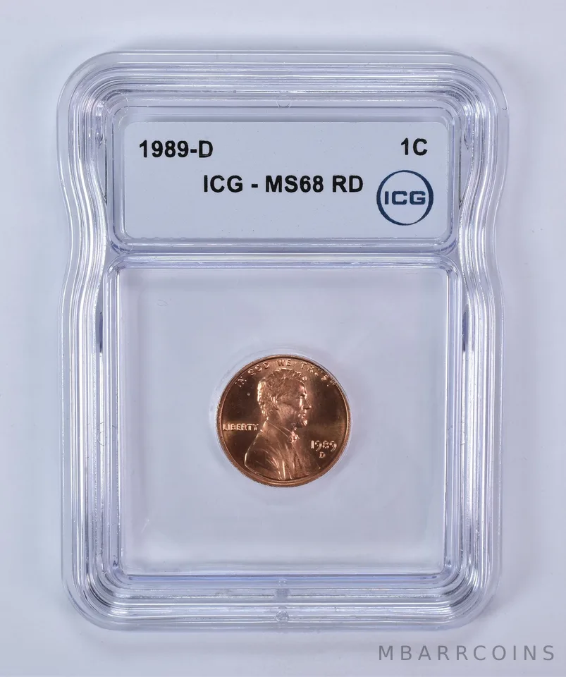 1989-D Lincoln Memorial Cent MS68 RD ICG