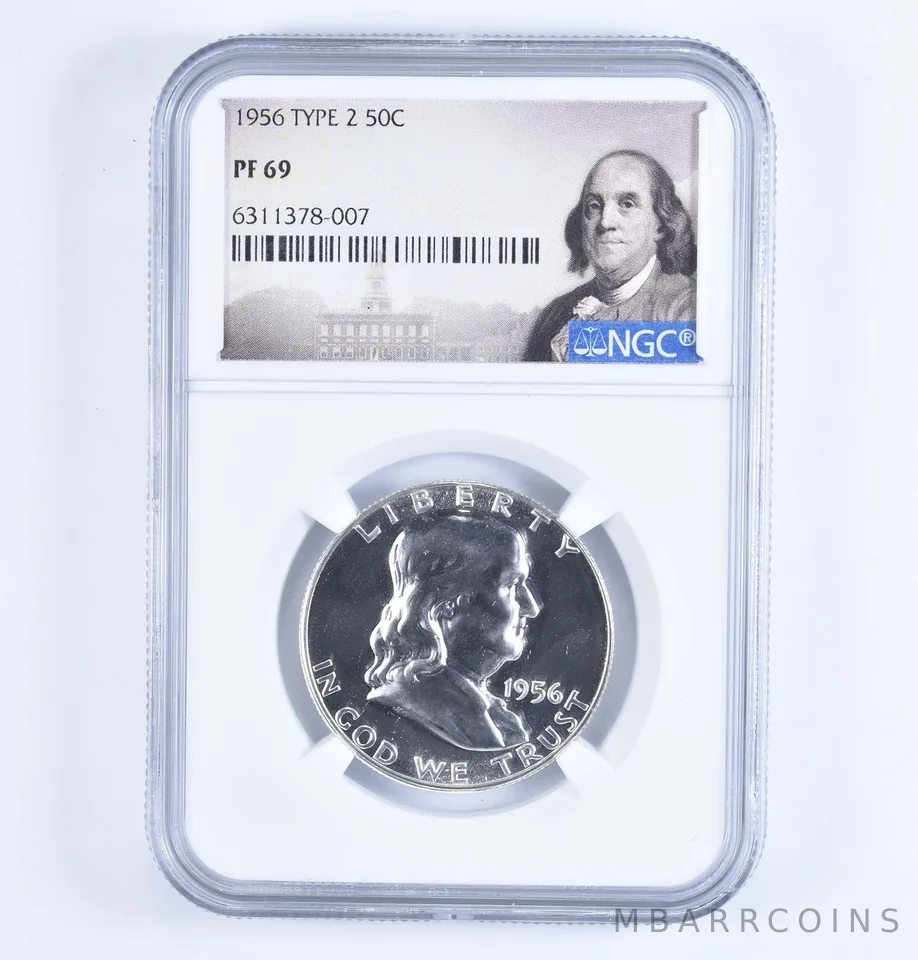 PF69 1956 Franklin Half Dollar - Type 2 - Graded NGC *7297