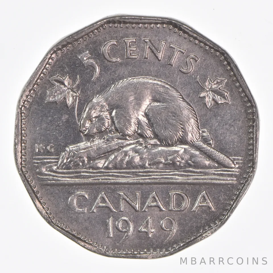 Better Date - 1949 Canada 5 Cents World Coin *043
