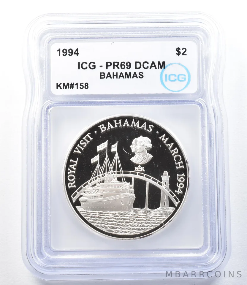 1994 Bahamas 2 Dollars KM#158 PR69 DCAM ICG *8899