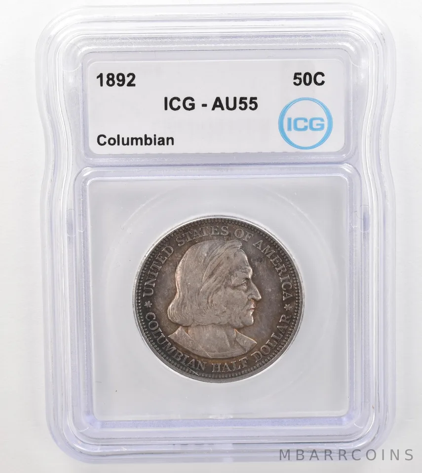 1892 Columbian Exposition Commemorative Half Dollar AU55 ICG Nice Tone *9113