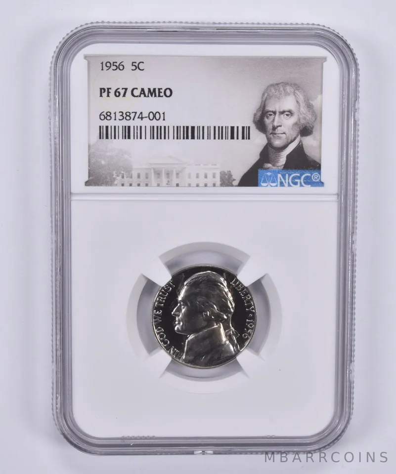 1956 Jefferson Nickel 5c PF67 Cam NGC Special Label