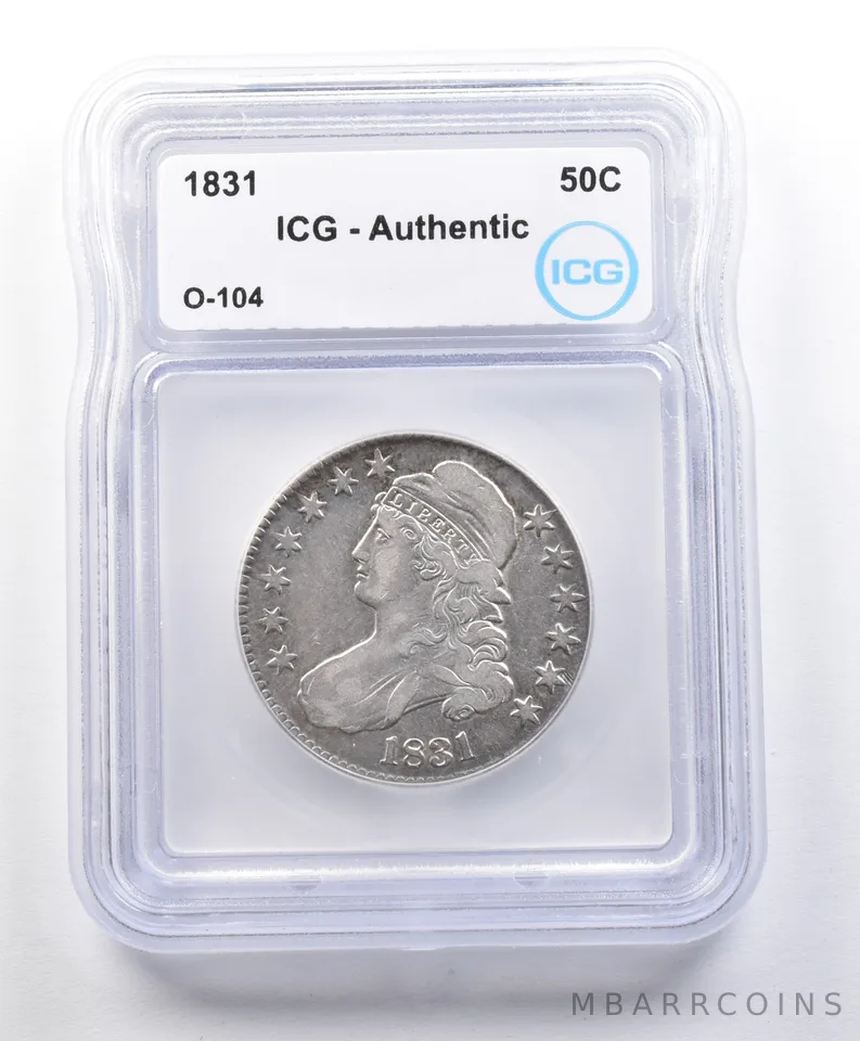 1831 Capped Bust Half Dollar O-104 Authentic ICG a3124