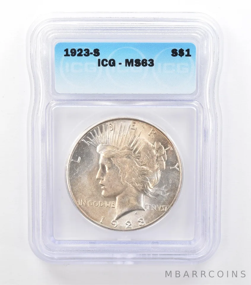 1923-S Peace Silver Dollar MS63 ICG *6973