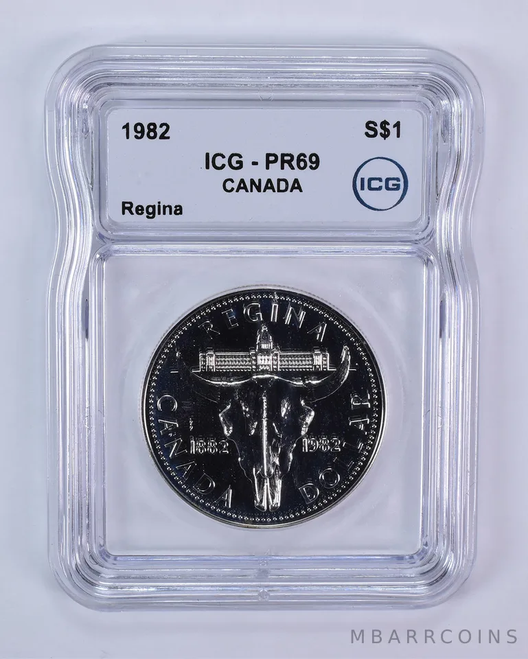 1982 Canada 1 Dollar Silver Regina PR69 ICG