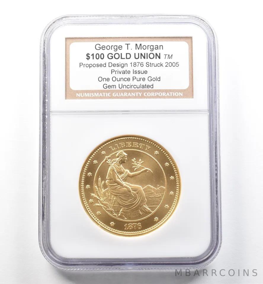 2005 George T Morgan $100 Gold Union 1876 Design 1 Oz Gold Gem Unc NGC *7814