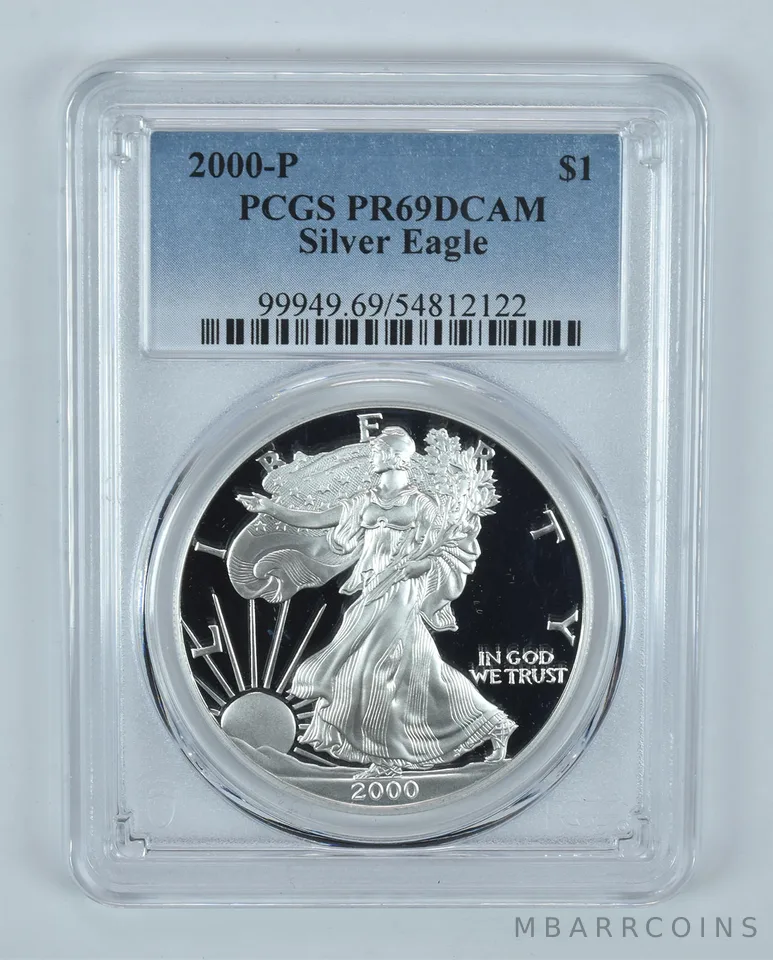 2000-P American Silver Eagle PR69 DCAM PCGS Blue Label