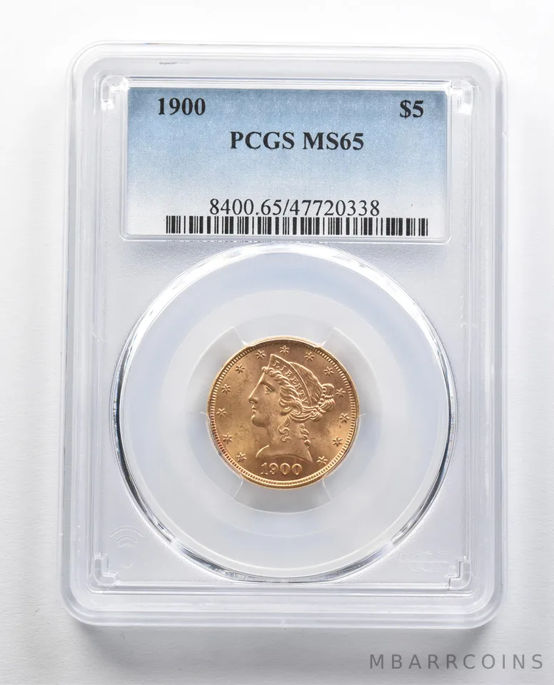 MS65 1900 $5 Liberty Head Gold Half Eagle PCGS a9838