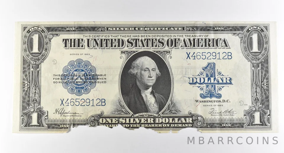 1923 $1 Silver Certificate Large Note Blue Seal *2956