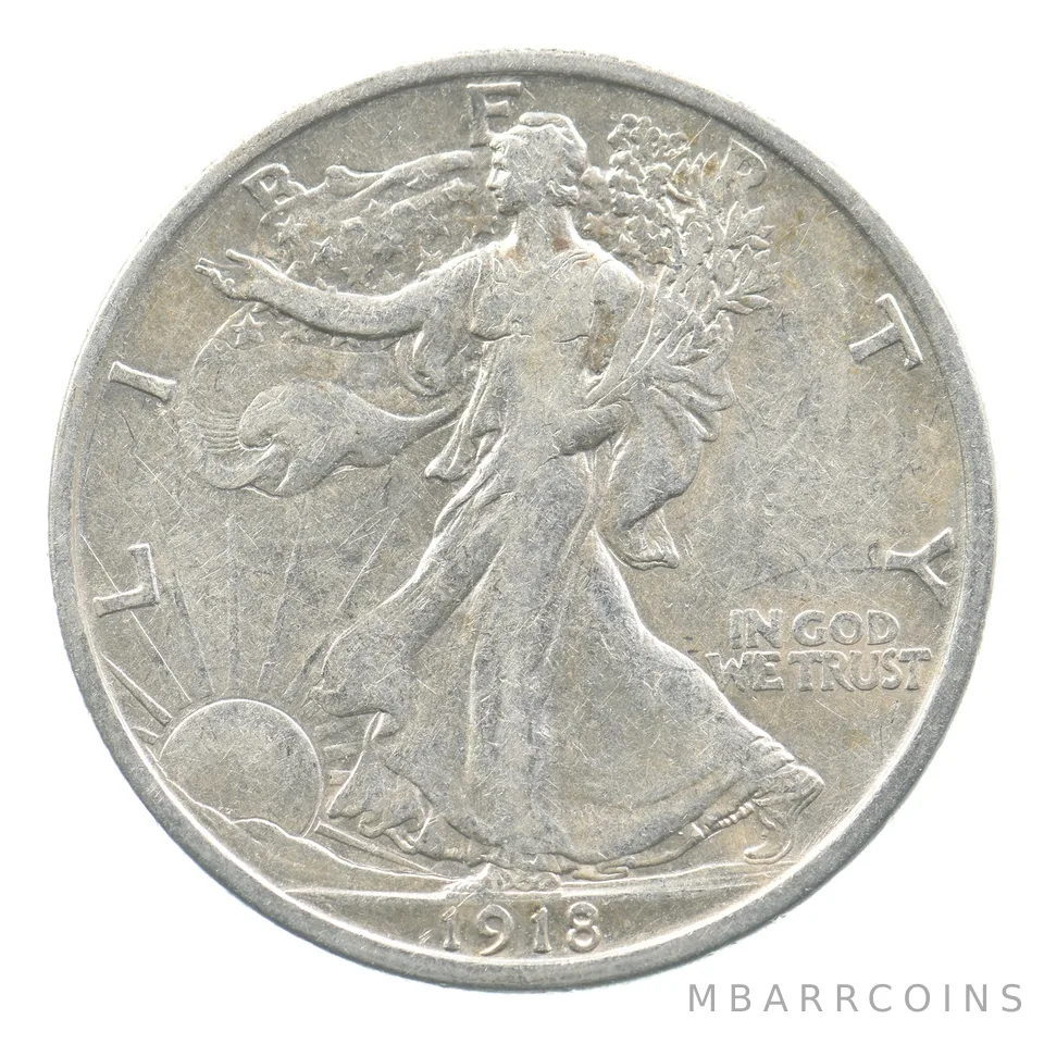 1918-D Walking Liberty Half Dollar a0514