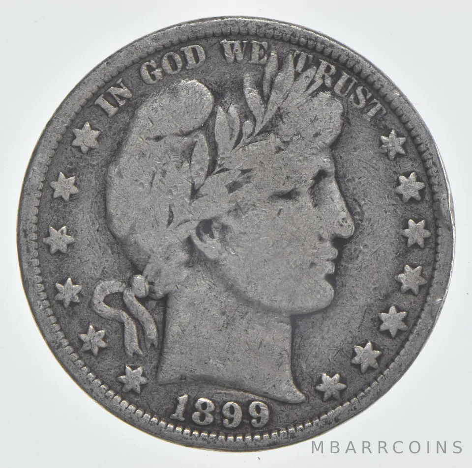 1899 (P) Barber Half Dollar 90% Silver VG Condition
