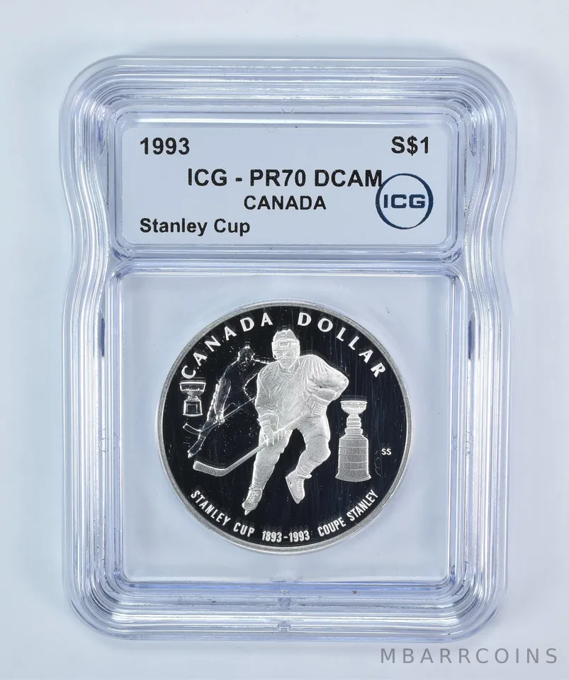 1993 Canada 1 Dollar Silver Stanley Cup PR70 DCAM ICG