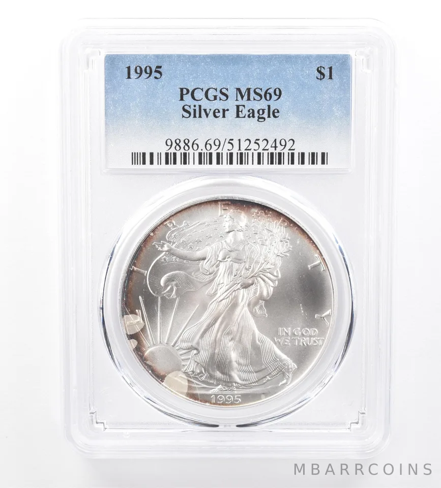 1995 American Silver Eagle MS69 PCGS Peripheral Tone *1764