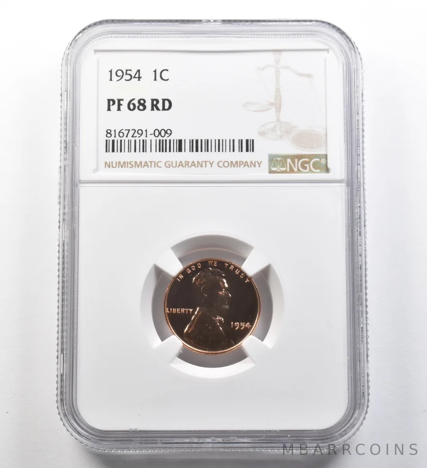 1954 Lincoln Wheat Cent PF68 RD NGC *8097