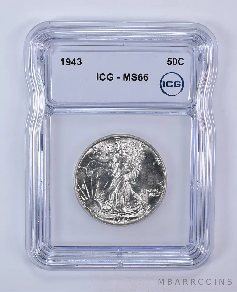 1943 Walking Liberty Half Dollar MS66 ICG