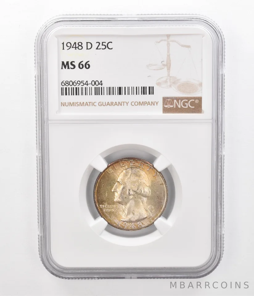 1948-D Washington Quarter MS66 NGC Beautiful Tone *2333