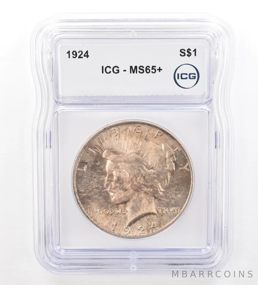 1924 Peace Silver Dollar MS65+ ICG Beautiful Tone *7402