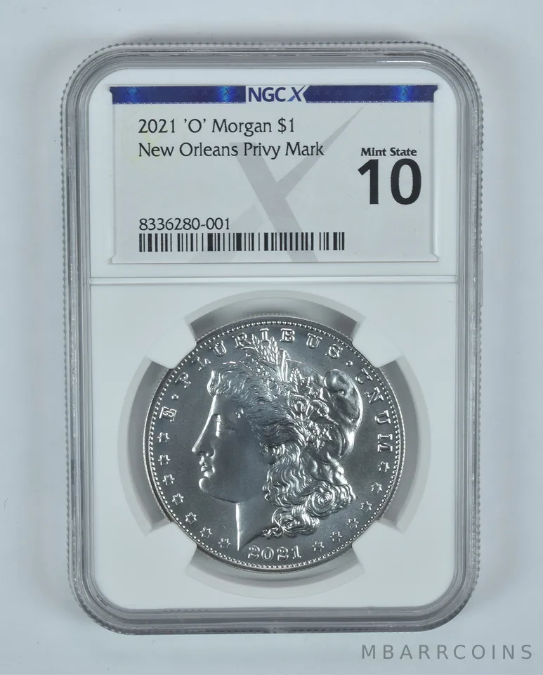 2021-O Privy Morgan Silver Dollar New Orleans Privy Mint State 10 NGC X NGCX