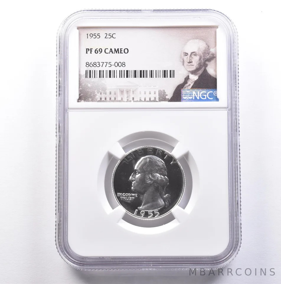 1955 Washington Quarter PF69 CAMEO NGC *9151
